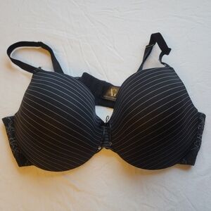 Ashley Graham Bra, Black w/ Bow and Lace Details, 42D